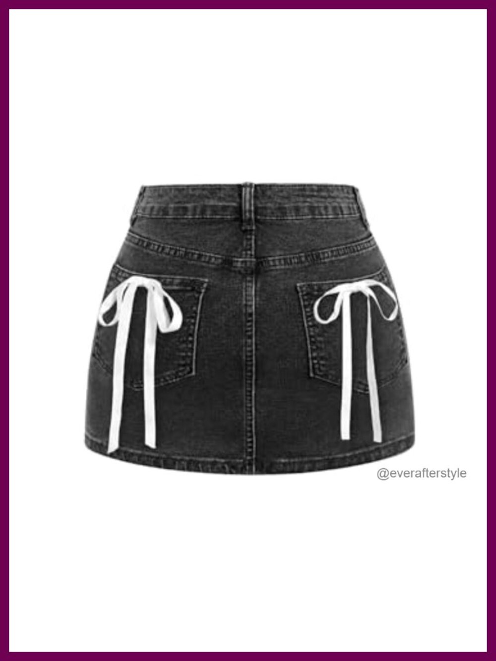 Cotton Blend Bodycon Mini Denim Skirt with Bow Back